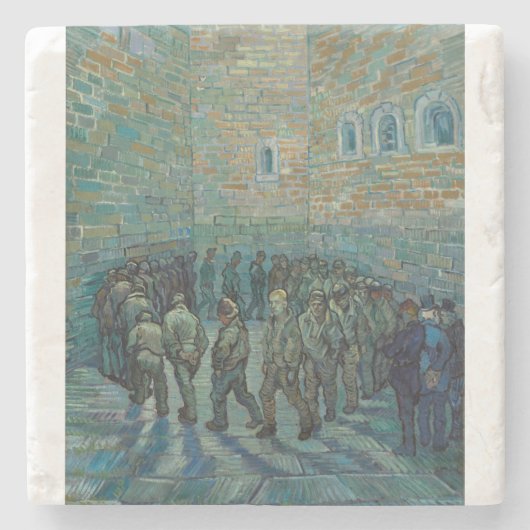 Häftling Exercising 1890 by Vincent van Gogh Steinuntersetzer (Vorderseite)