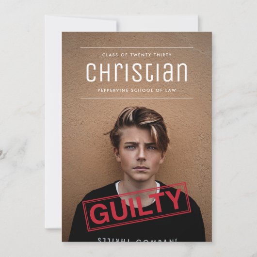 Haftpflicht als Anklage Abschluss Einladung (Vorderseite)