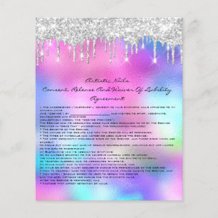 Haftungsausschluss für Nageldesigner Rose Pink Sil Flyer