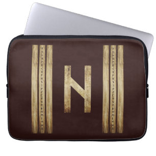 Hagalaz Brown Grunge Laptop Hüllen Laptopschutzhülle