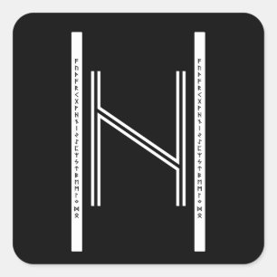 Hagalaz BW Aufkleber (Quadratisch)