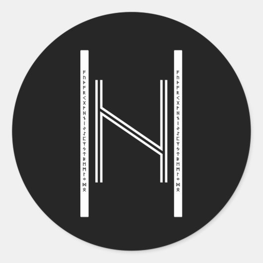 Hagalaz BW Stickers (Rund) (Vorderseite)