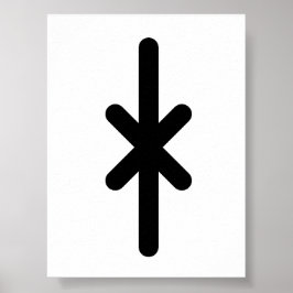 HAGALAZ Nordische Rune (Hagel, Transformation, Kri Poster