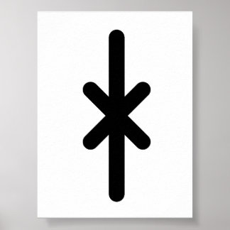 HAGALAZ Nordische Rune (Hagel, Transformation, Kri Poster