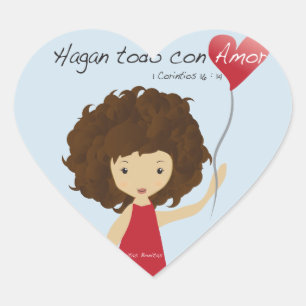 Hagan Todo con amor Herz-Aufkleber
