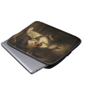Hagar und der Engel (von Carel Fabritius) Laptopschutzhülle (Vorne Knopf)