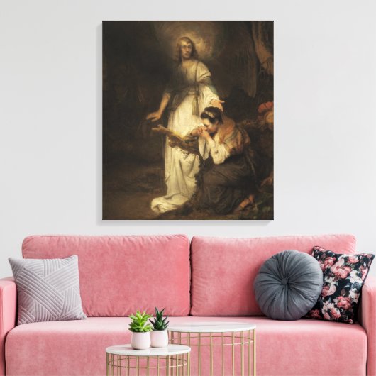 Hagar und der Engel (von Carel Fabritius) Leinwanddruck (Insitu (Wohnzimmer))