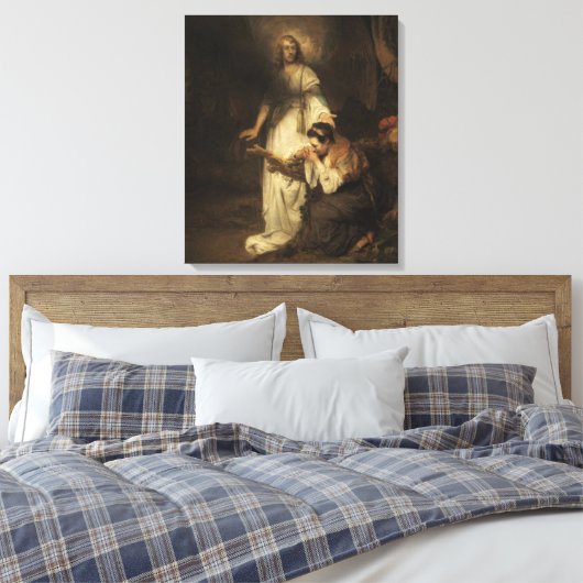Hagar und der Engel (von Carel Fabritius) Leinwanddruck (Insitu (Schlafzimmer))