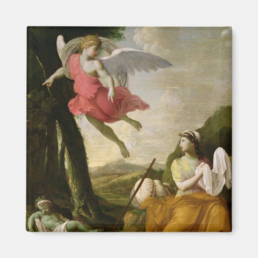 Hagar und Ishmael, vom Engel gerettet, c.1648 Magnet (Vorne)