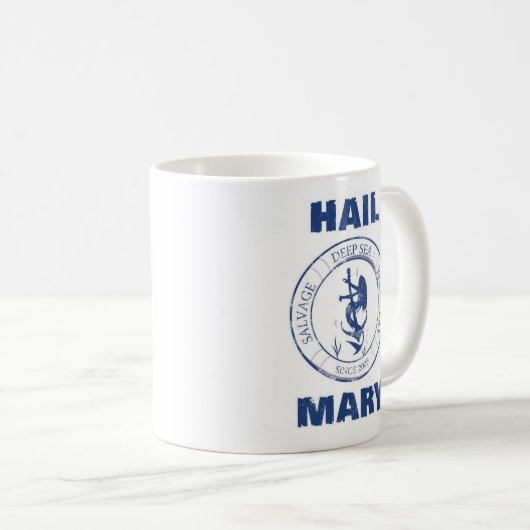 Hagel-Mary-Crew-Tasse (weiß) Kaffeetasse (VorderseiteRechts)
