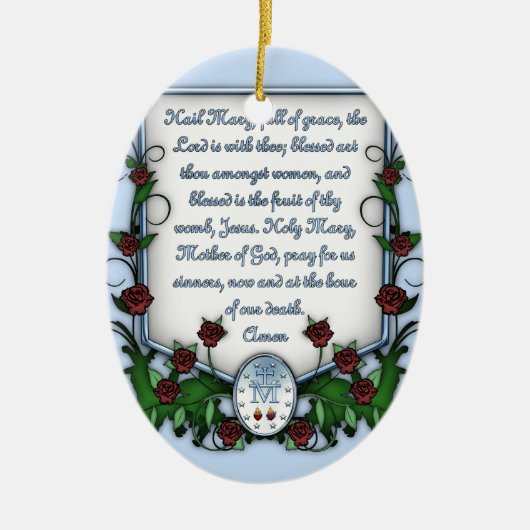 Hagel Mary Keramikornament (Vorne)