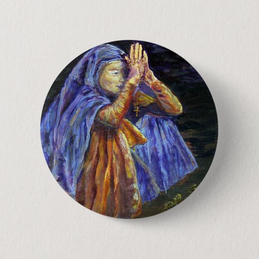 Hagel-Mary-Rosenbeetmalerei Kunst Button (Vorderseite)