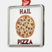 Hagel-Pizza Silbernes Ornament (Links)