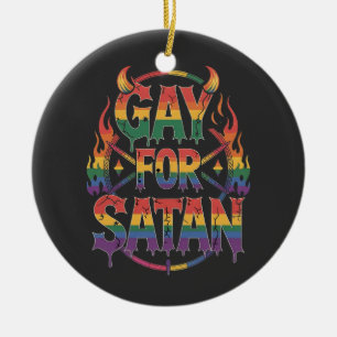 Hagel schwuler Satan Regenbogen Baphomet Teufel Zi Keramik Ornament