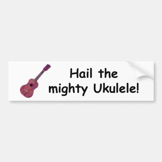 Hageln Sie den mächtigen Ukulele! Autoaufkleber (Vorne)