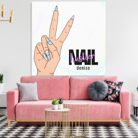 Hagelnagelsalon Handnagel Leinwanddruck (Insitu (Wohnzimmer))