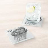 Hagelpest für Seder Glasuntersetzer (Schrägansicht)