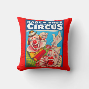 Hagen Brothers Circus-Poster der 50er Jahre Kissen