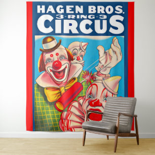 Hagen Brothers Circus-Poster der 50er Jahre Wandteppich