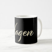 Hagen Name whitegold Tasse Teetasse Kaffeetasse (VorderseiteRechts)