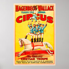 Hagenbeck Wallace Training Animal USA Circus Troup Poster