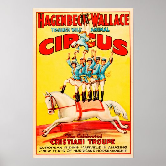 Hagenbeck Wallace Training Animal USA Circus Troup Poster (Vorne)