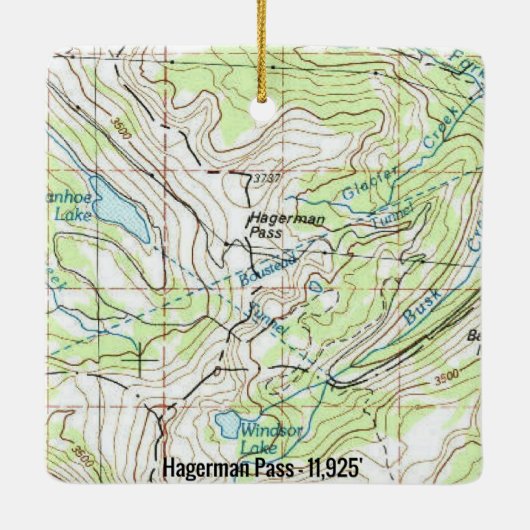 Hagerman Pass Colorado Topo Keramikornament (Rückseite)
