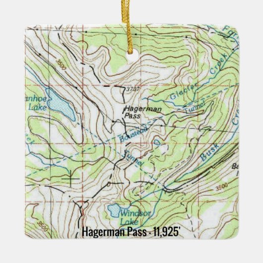 Hagerman Pass Colorado Topo Keramikornament (Vorderseite)