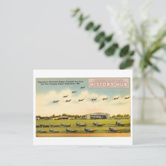 Hagerstown Airport Historic Reprint Postcard Postkarte (Stehend Vorderseite)