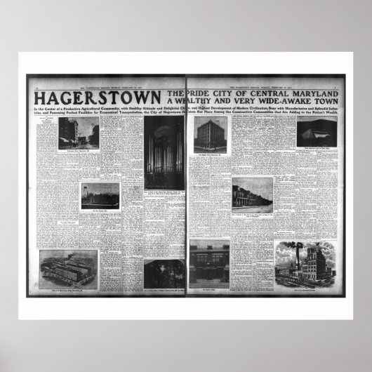 Hagerstown Featured in Washington Herald 1912 Poster (Vorne)