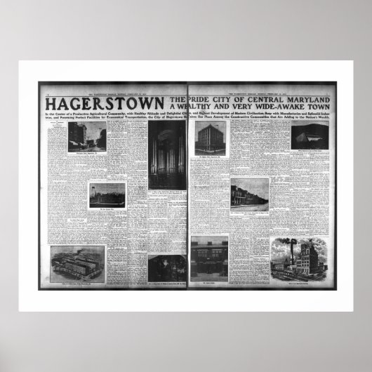 Hagerstown Featured in Washington Herald 1912 Poster (Vorne)