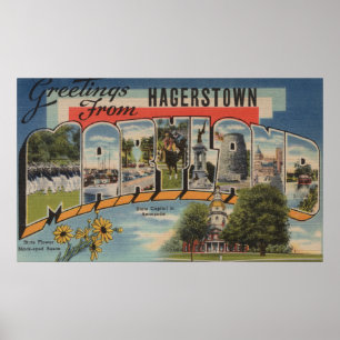 Hagerstown, Maryland - Große Buchstabenszenen Poster