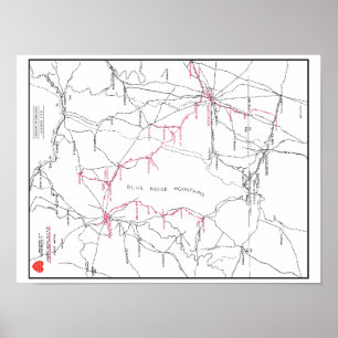 Hagerstown u. Frederick Bahnsystems-Karte (c 1923) Poster