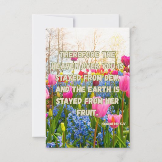 Haggai 1:10 KJV Bible Verse Christliche Haggai Hic Karte (Vorderseite)