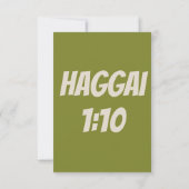 Haggai 1:10 KJV Bible Verse Christliche Haggai Hic Karte (Rückseite)