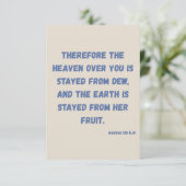 Haggai 1:10 KJV Bible Verse Christliche Hingabe Karte (Stehend Vorderseite)