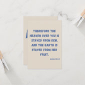 Haggai 1:10 KJV Bible Verse Christliche Hingabe Karte (Vorderseite/Rückseite Beispiel)