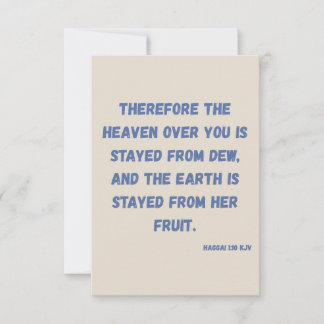Haggai 1:10 KJV Bible Verse Christliche Hingabe Karte