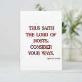 Haggai 1:7 KJV Bibelverse Christliche Schrift Karte (Stehend Vorderseite)