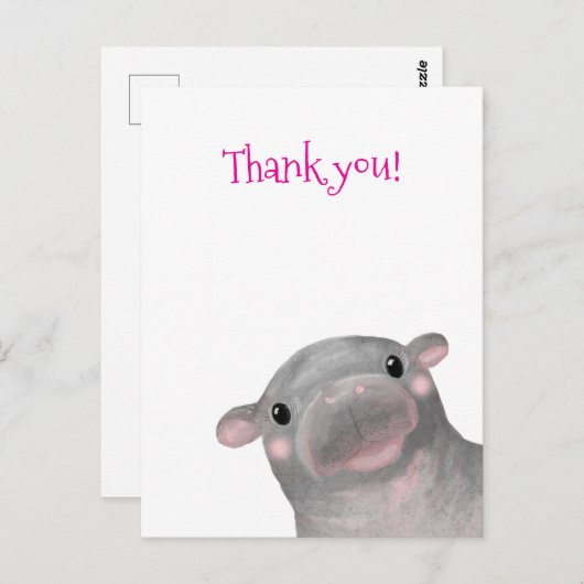 Haggis das niedliche Baby Hippo danke Postcard Postkarte (Vorne/Hinten)