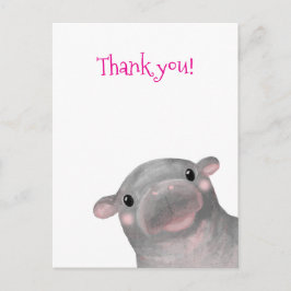Haggis das niedliche Baby Hippo danke Postcard Postkarte
