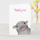 Haggis das niedliche Baby Hippo Dankeschön Karte (Gelbe Blume)