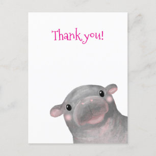 Haggis, das süße Baby-Flusspferd, Danke-Postkarte Postkarte
