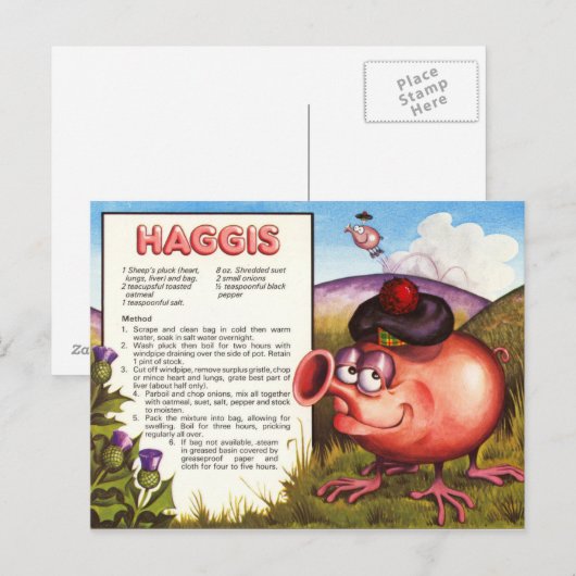 Haggis Recipe Postkarte (Vorne/Hinten)