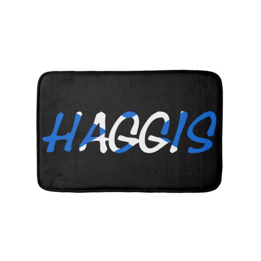 Haggis überlagert sich auf schottischer Flagge Badematte (Vorderseite)