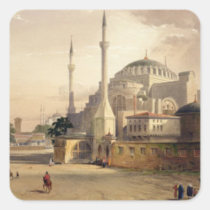 Haghia Sophia, Platte 17: Außenansicht des mosq Quadratischer Aufkleber