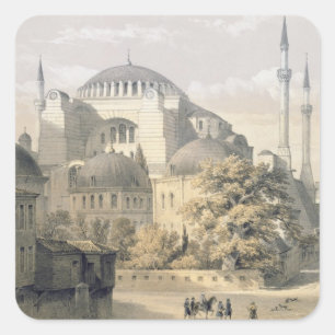 Haghia Sophia, Platte 19: Außenansicht des mosq Quadratischer Aufkleber