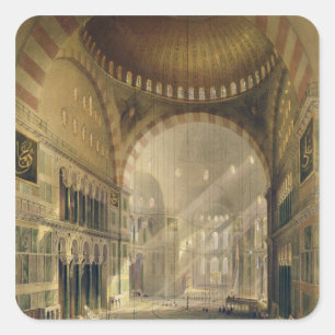 Haghia Sophia, Platte 24: Innenraum des zentralen Quadratischer Aufkleber