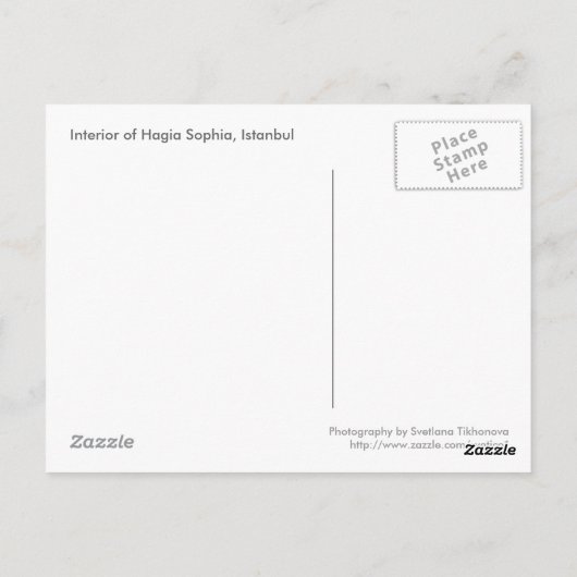 Hagia Sophia, Istanbul Postkarte (Rückseite)
