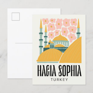 Hagia Sophia Istanbul Türkei Reise floral Postkarte